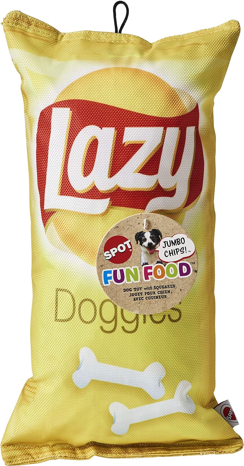 Spot Fun Food Lazy Doggie Chips Plush Dog Toy