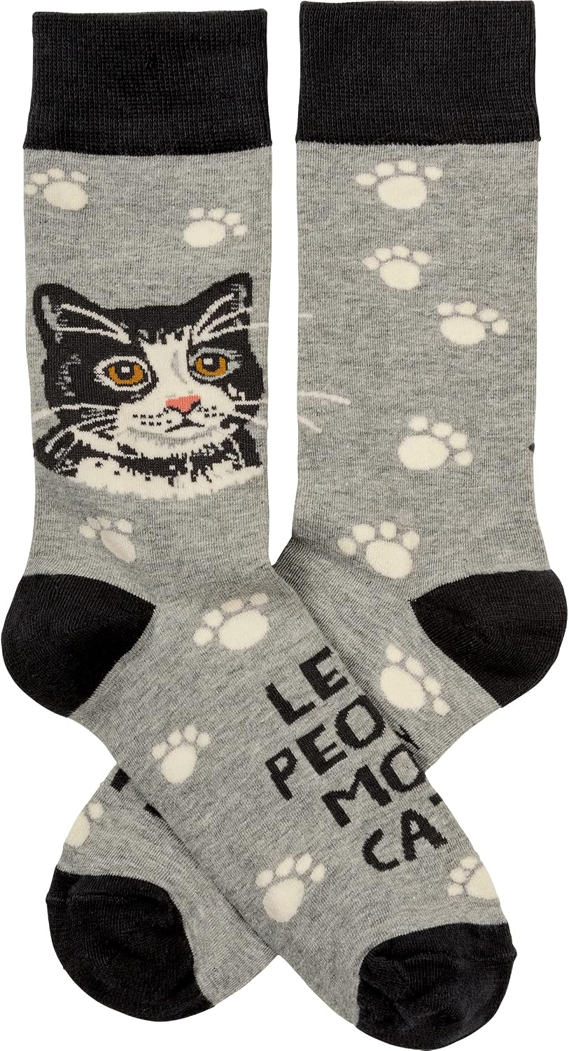 Primitives by Kathy Less People More Cats Colorful Socks