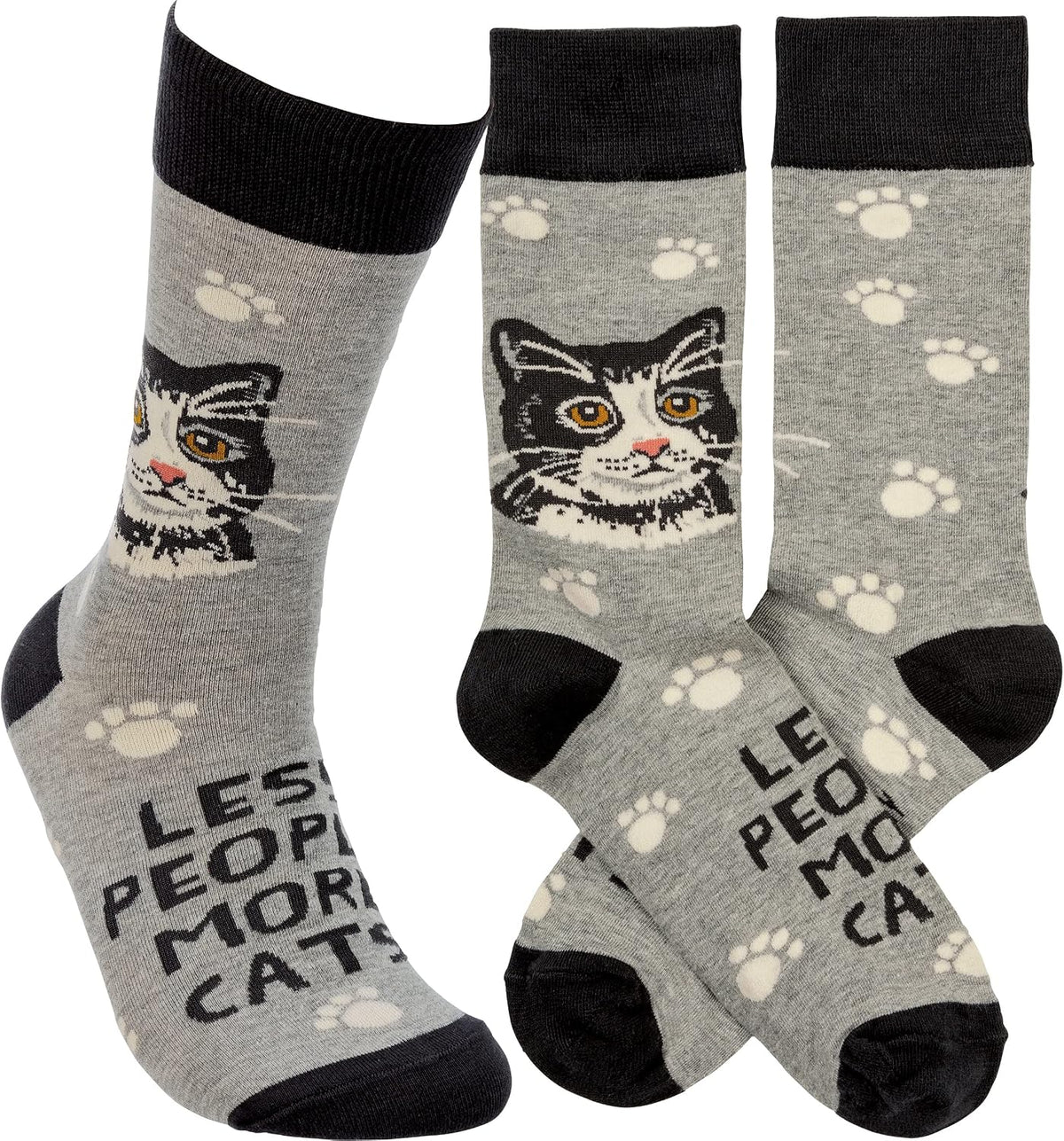 Primitives by Kathy Less People More Cats Colorful Socks