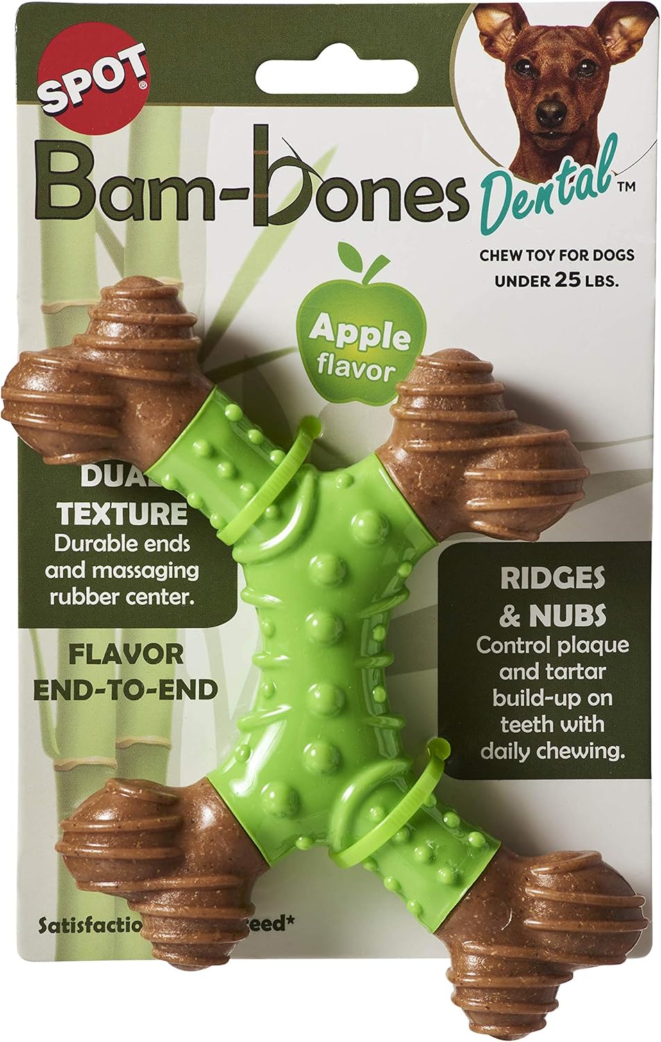 ETHICAL/SPOT Bam-Bone Dental X-Bone Apple Flavor Chew Toy - 6"