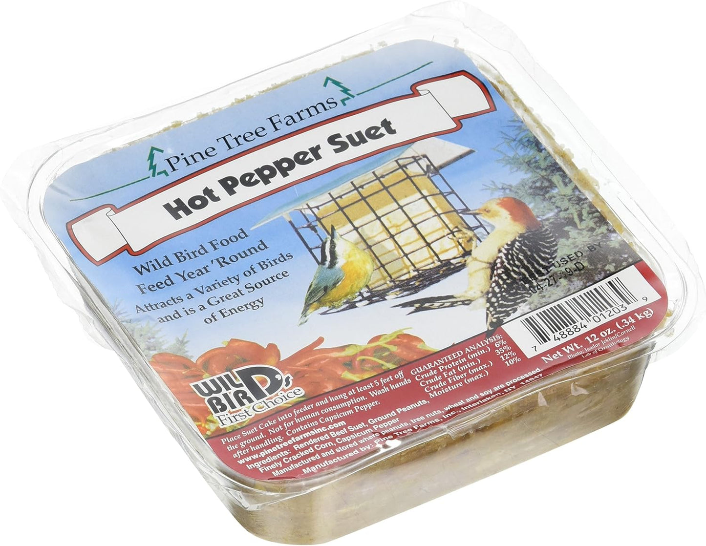 Pine Tree Farm 1203 Hot Pepper Suet Cake, 12-Oz