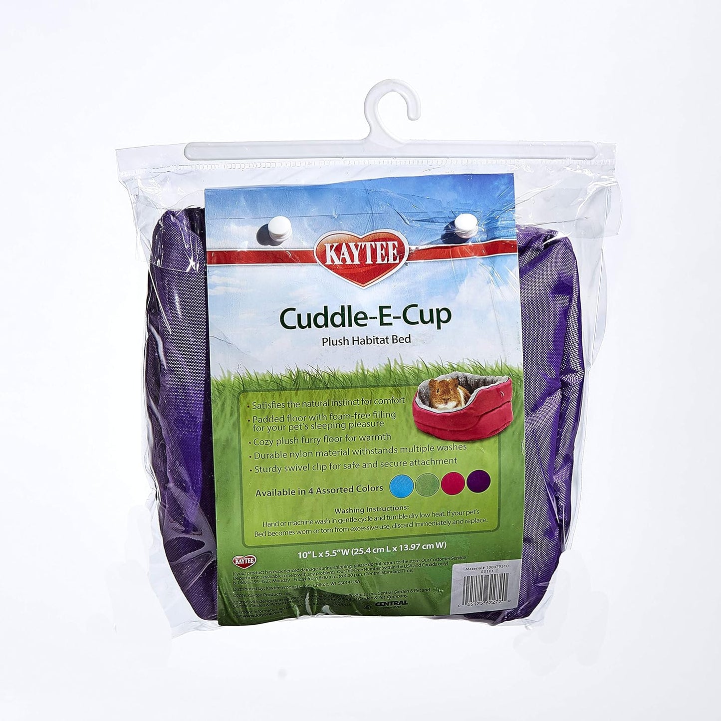 Kaytee Critter Cuddle-E-Cup Small Pet Bed Assorted Colors (12"L x 10"W x 5.5"H)