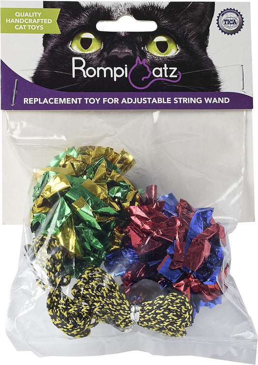 RompiCatz Adjustable String Wand Replacement Crinkle Balls Cat Toys (2 pcs)