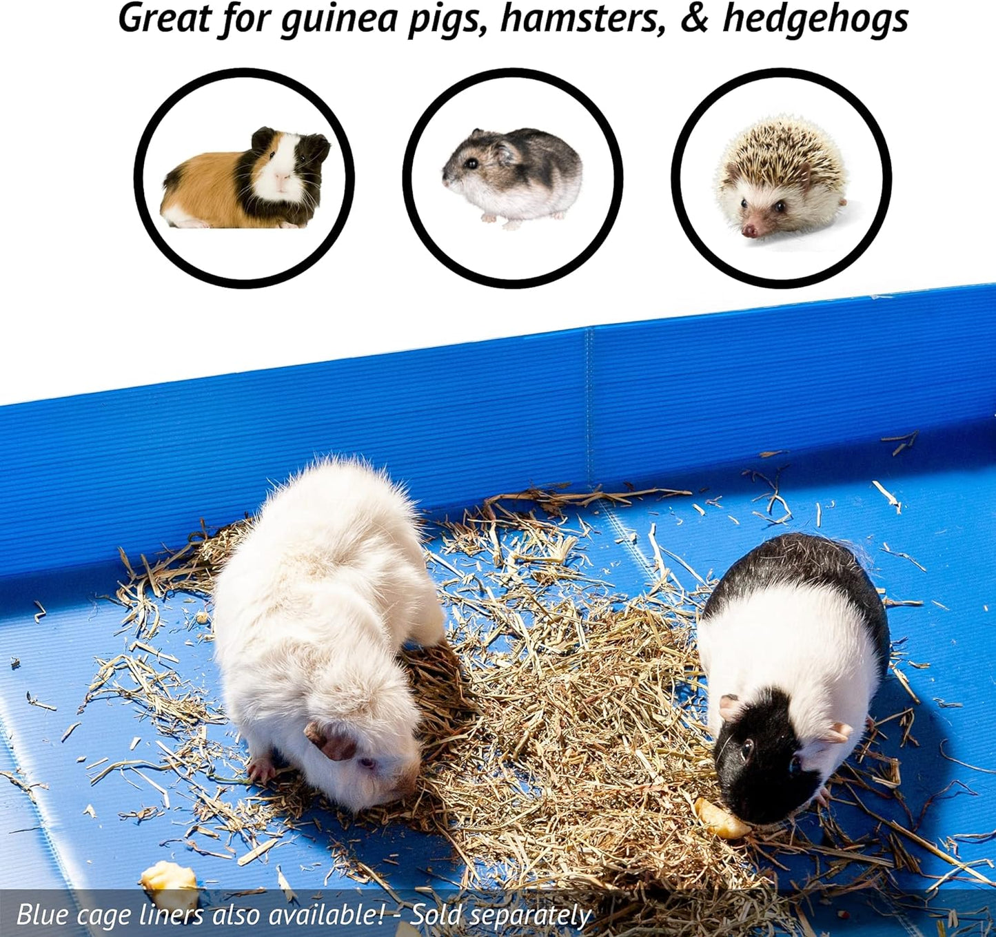Midlee Guinea Pig Panel Cage with Blue Liner - 12 pc