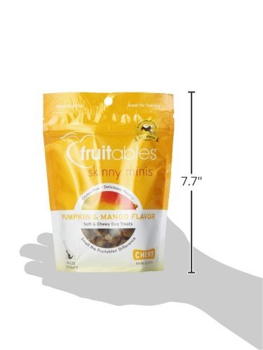 Fruitables Skinny Minis Pumpkin and Mango Low Calorie Soft and Chewy Training Treat Pack of 3