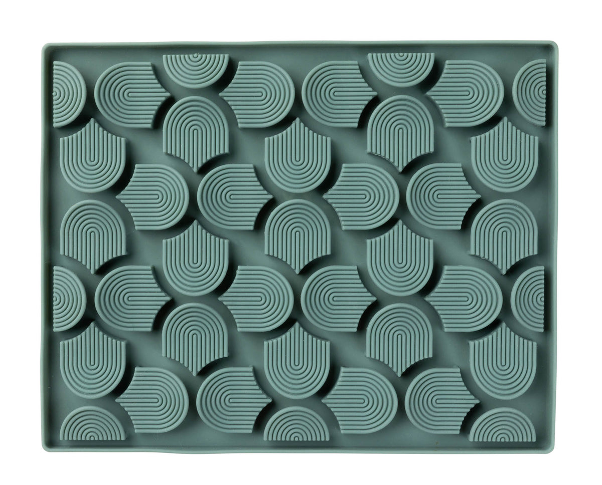 FuzzYard Life Hide & Treat Silicone Feeding Mat for Dogs, Myrtle Green