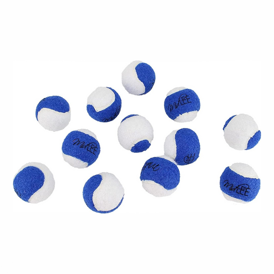 Midlee Mini Dog Tennis Balls- Blue/White- Set of 12