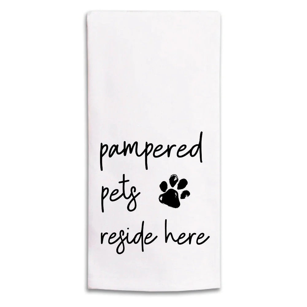 Rustic Marlin Pampered Pets Tea Towel