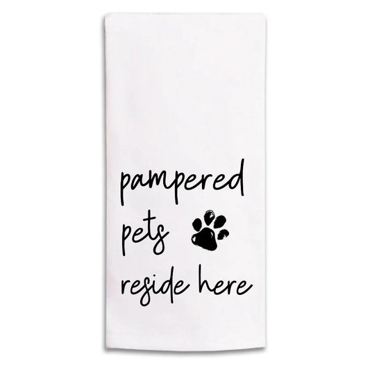 Rustic Marlin Pampered Pets Tea Towel