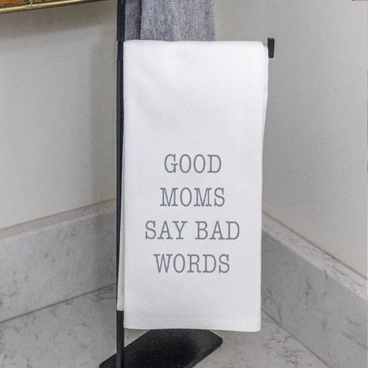 Rustic Marlin Good Moms Say Bad Words Tea Towel