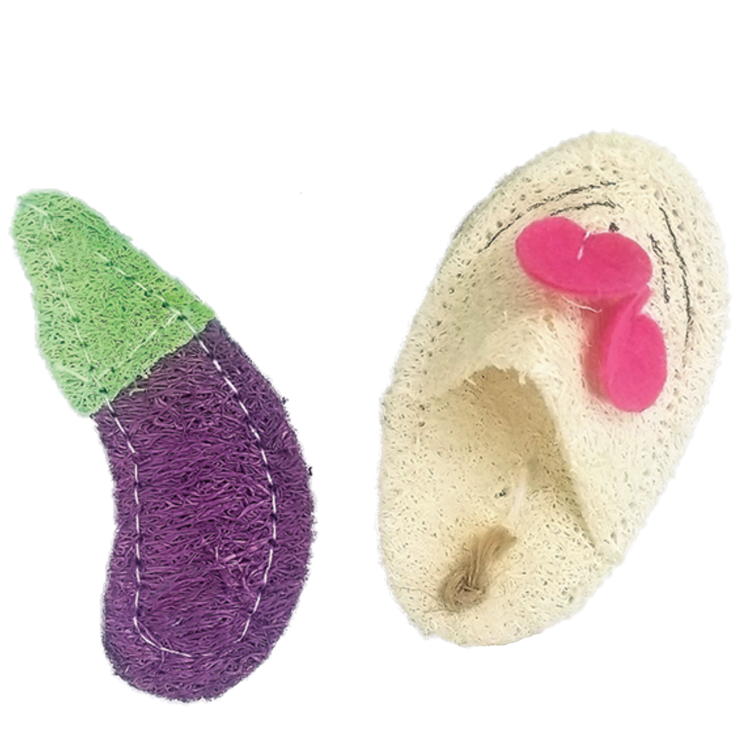 AE Cage Company Nibbles Eggplant and Assorted Loofah Chew Toys - 3 count