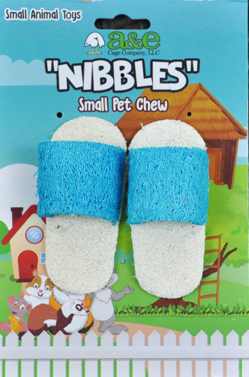 AE Cage Company Nibbles Sandals Loofah Chew Toy Assorted Colors - 2 count