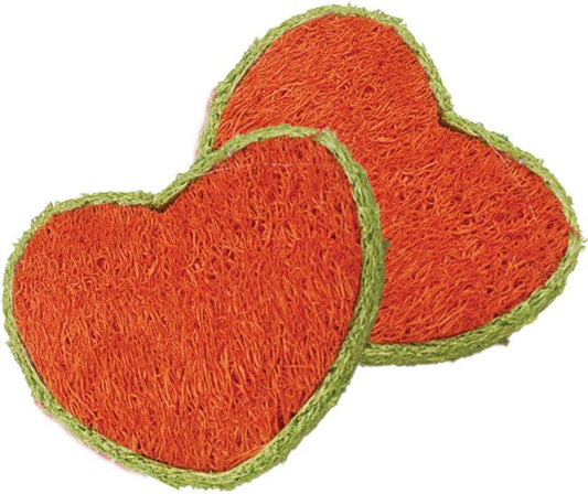 AE Cage Company Nibbles Hearts Loofah Chew Toys - 2 count