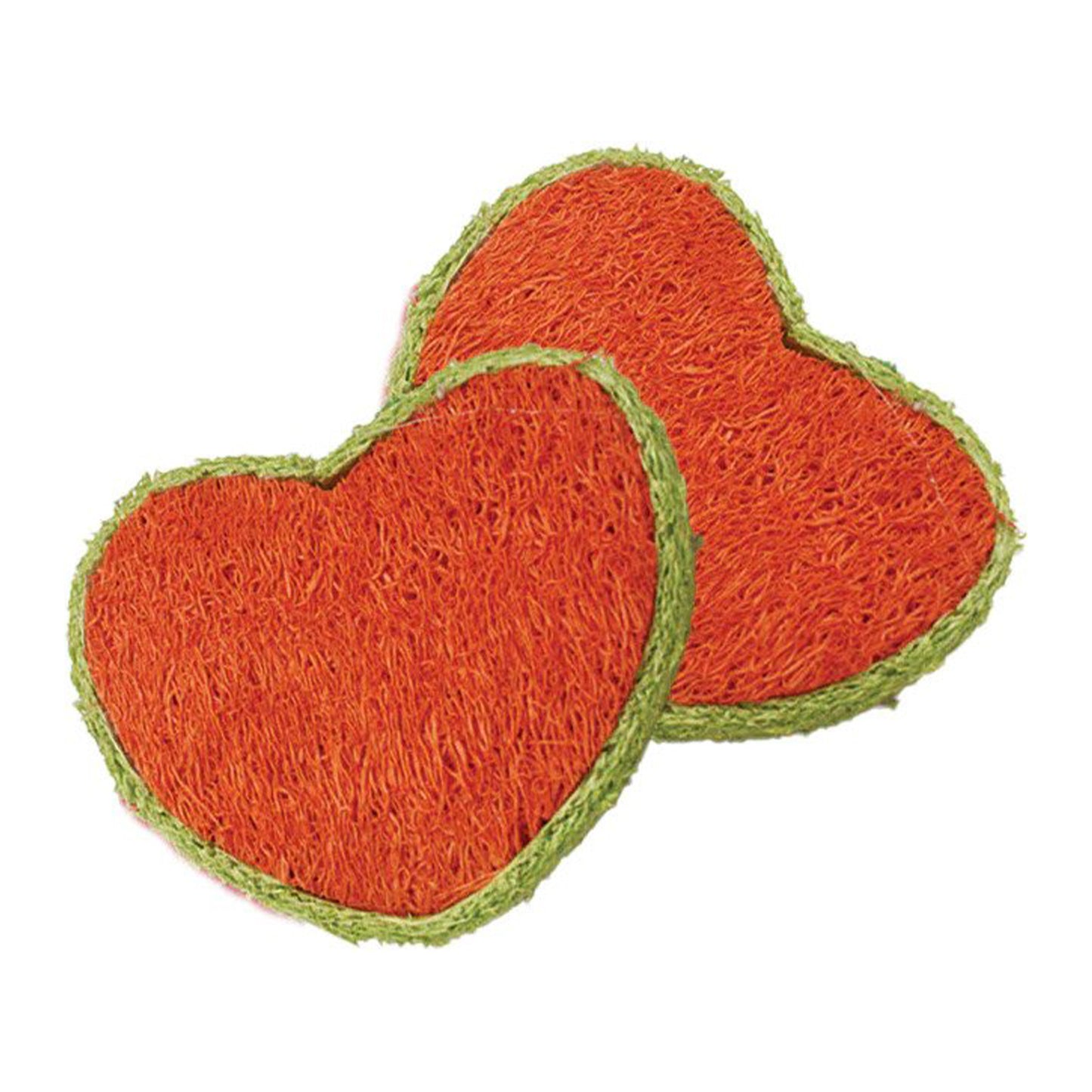 AE Cage Company Nibbles Hearts Loofah Chew Toys - 2 count