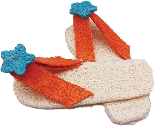 AE Cage Company Nibbles Flip Flops Loofah Chew Toy - 2 count