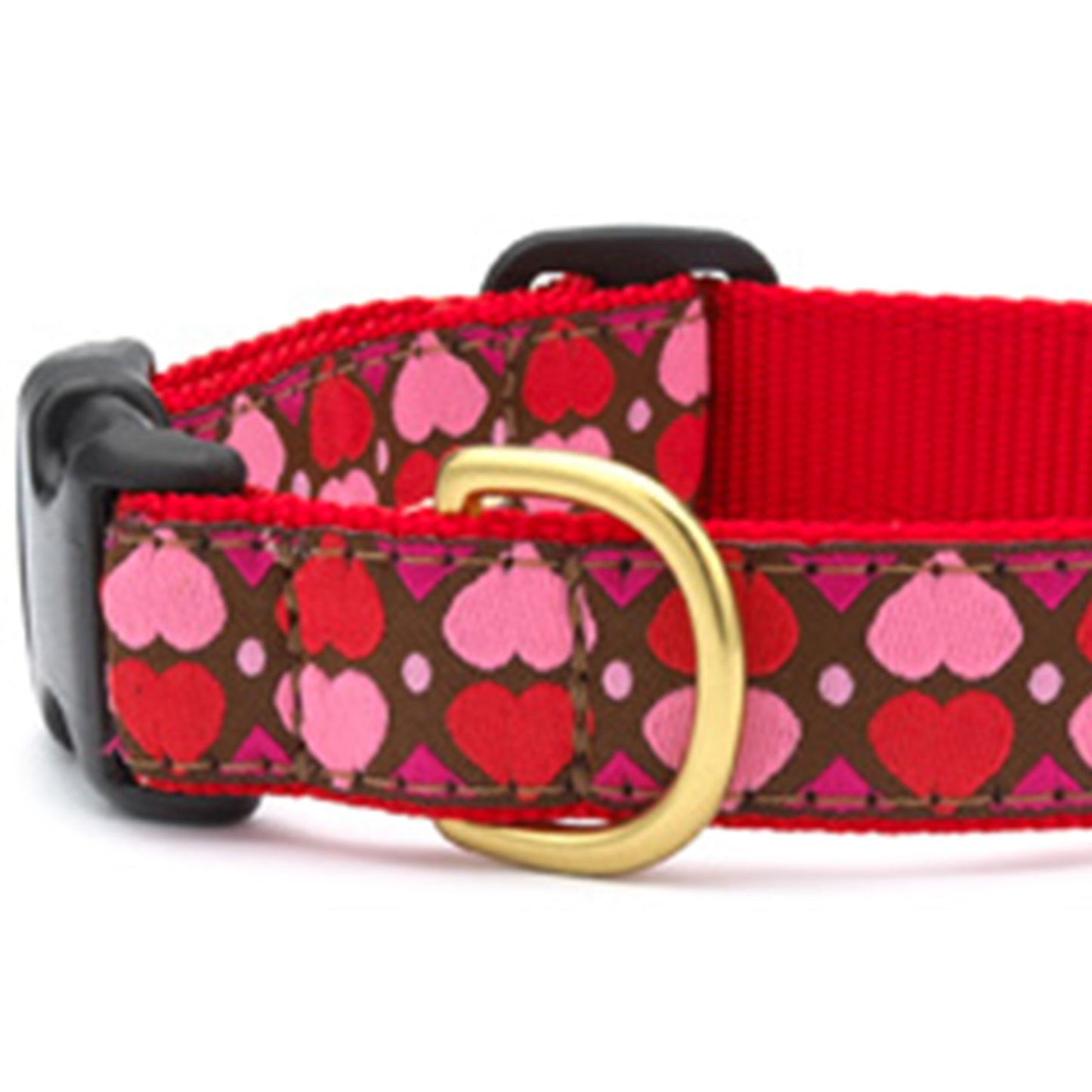 Up Country All Hearts Dog Collar -  X-Large (18 to 24 Inches) 1 Inch Wide Width