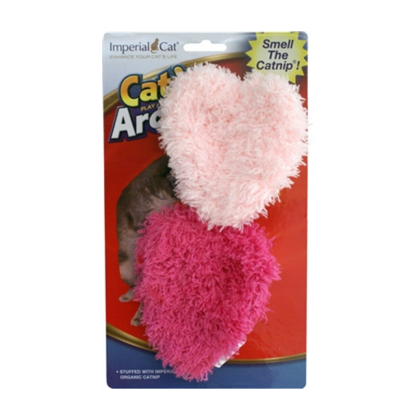 Imperial Cat Cat'n Around Fuzzy Heart Duo Refillable Catnip Toy