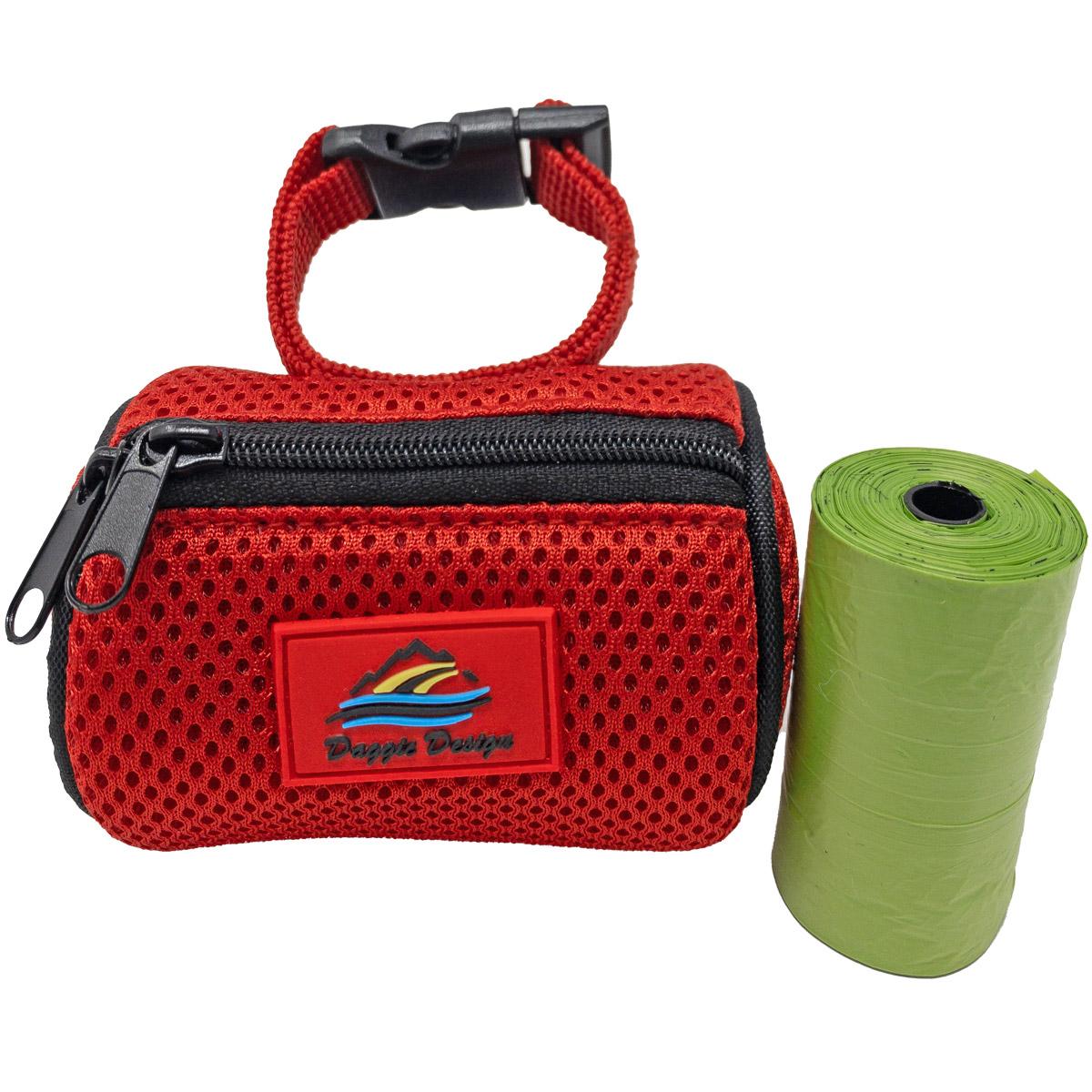 Doggie Design American River Poop Bag Holder - Red