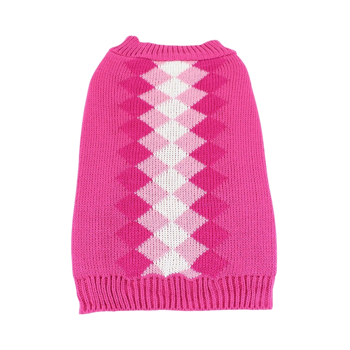 Midlee Argyle Dog Sweater - Pink