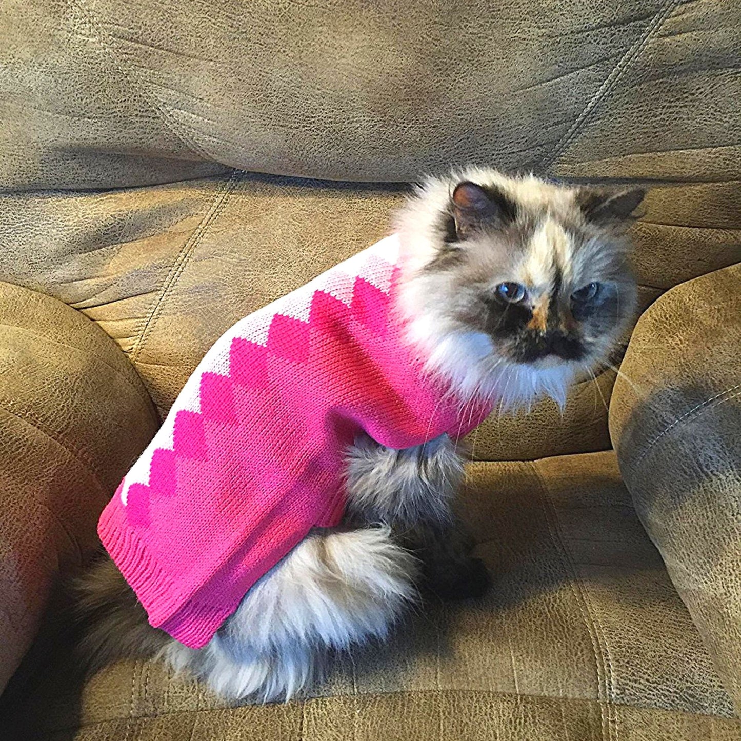 Midlee Argyle Dog Sweater - Pink