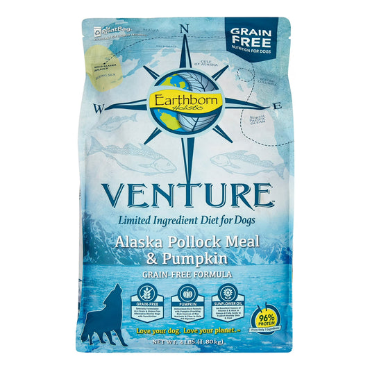 Earthborn Holistic Venture Alaska Pollock Meal & Pumpkin Dry Dog Food - 4 lbs