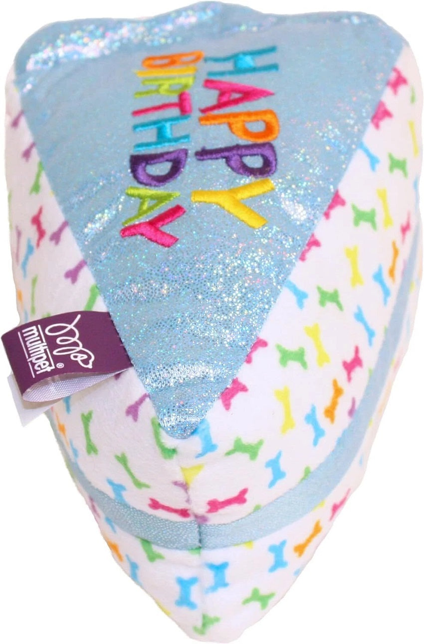 MultiPet Birthday Cake Slice Cat Toy - Blue (3")