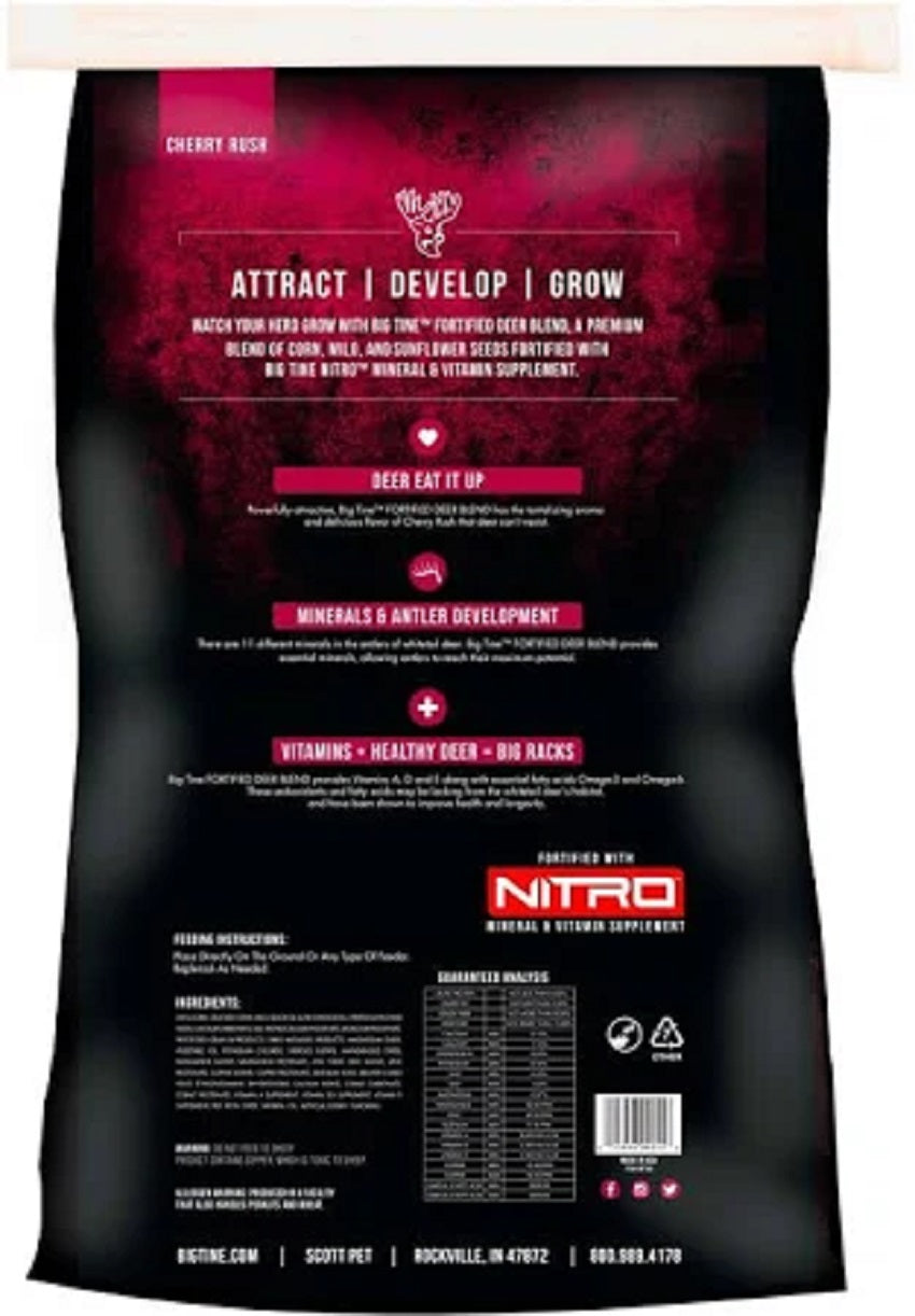 Big Tine Black/Red Nitro Fortified Deer Blend Cherry Rush -  40 LB