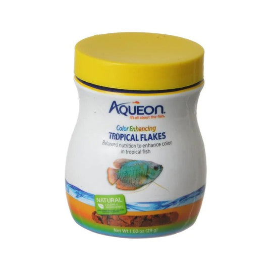 Aqueon Color Enhancing Tropical Flakes Fish Food - 29g