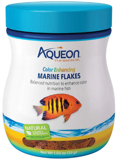 Aqueon Color Enhancing Marine Flakes Fish Food - 1.02 oz