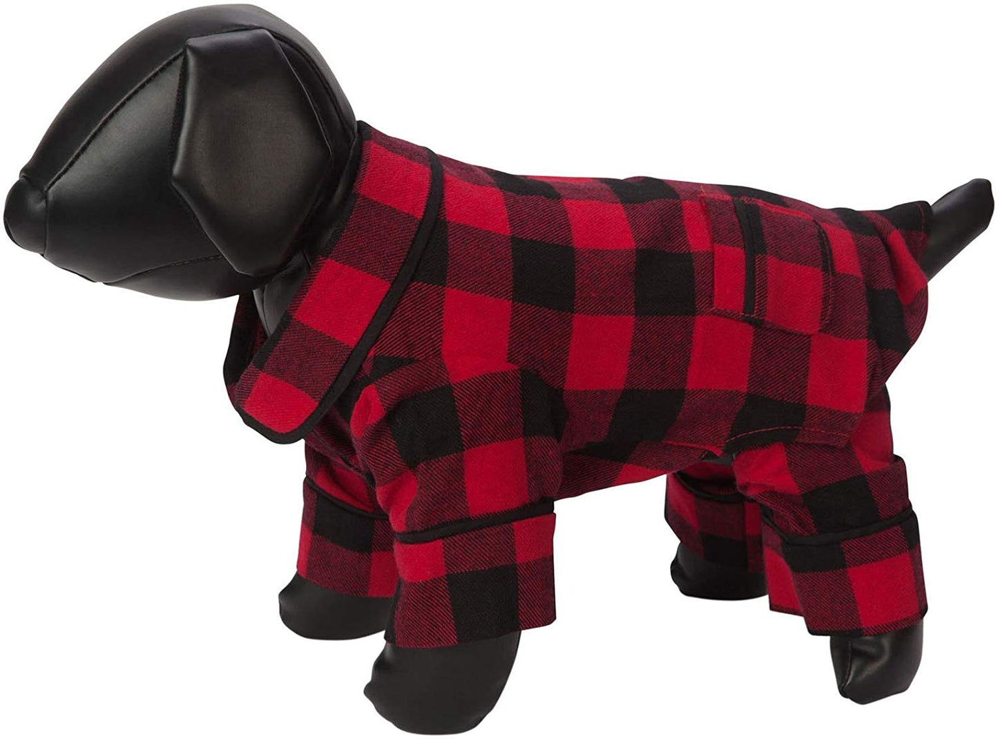 Fab Dog Flannel Dog Pajamas, 10" Length, Buffalo Check