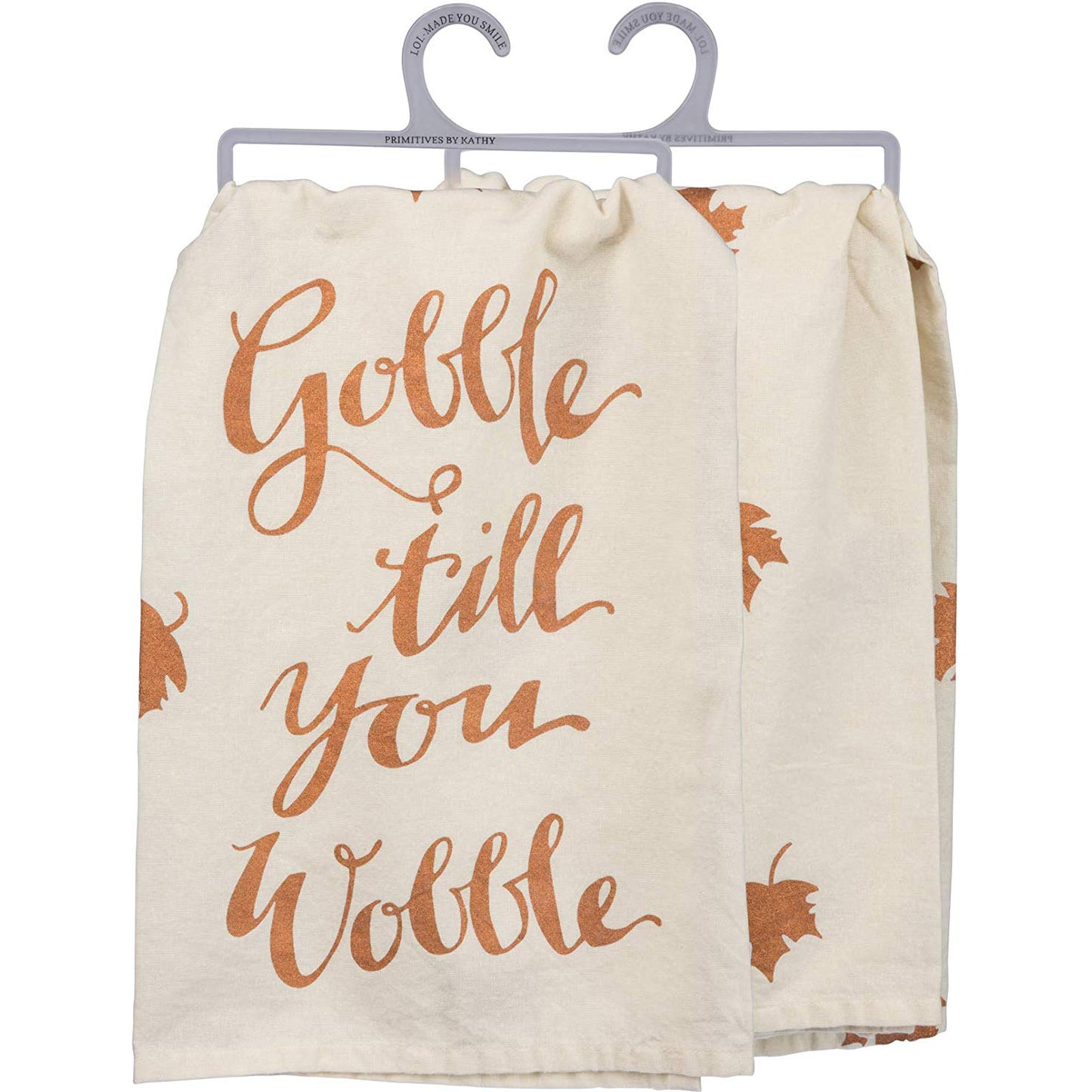 Primitives by Kathy Hand Lettered Fall-Inspired Metallic Dish Towel, 28 x 28-Inch