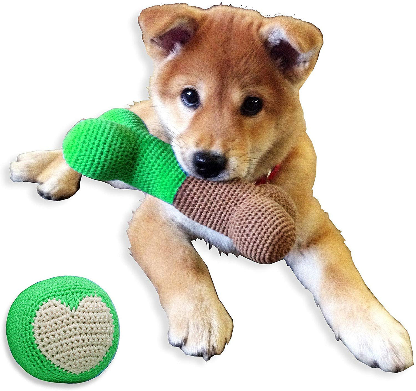 Hip Doggie Dental Dog Toy - Plush Squeaker - pet Teeth Cleaning Tool - chew Crochet to Floss