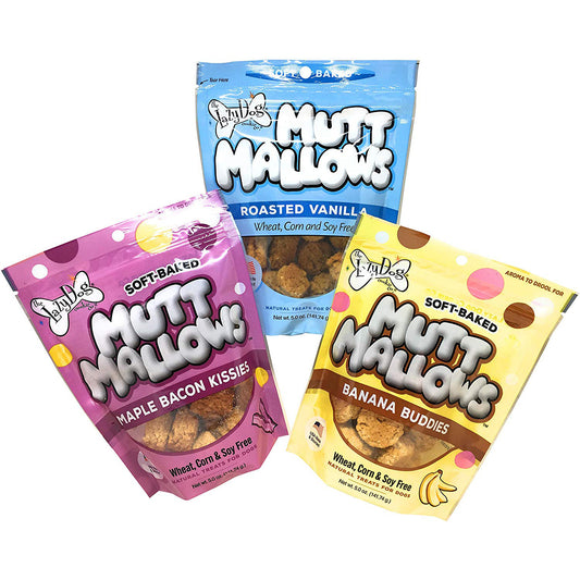 Lazy Dog Cookie Mutt Mallows Natural Healthy Treat Variety Pack of 3