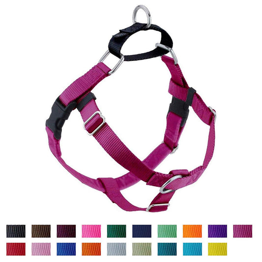 2 Hounds Design Freedom No-Pull Dog Harness - Adjustable Pet Harness dogs - Made in USA (1" X-Large, Raspberry)