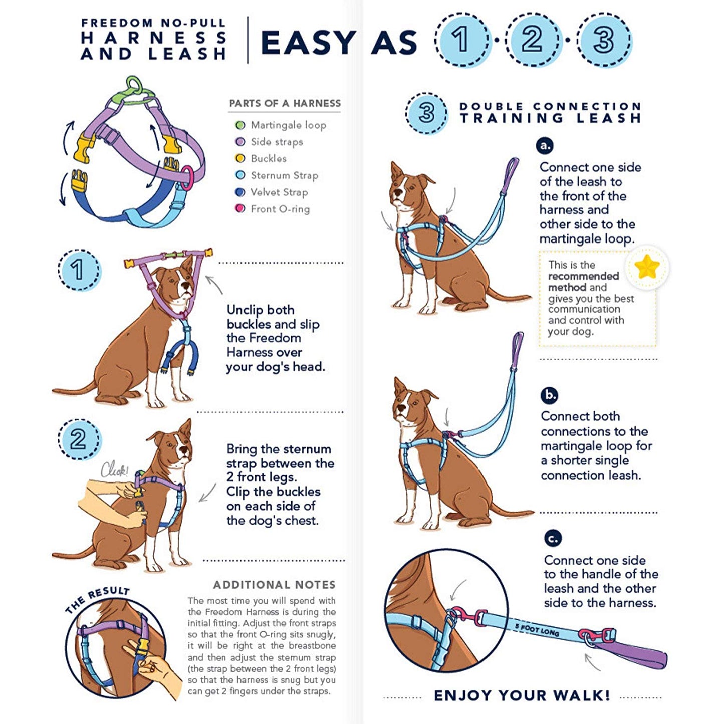 2 Hounds Design Freedom No-Pull Dog Harness with Leash, X-Small