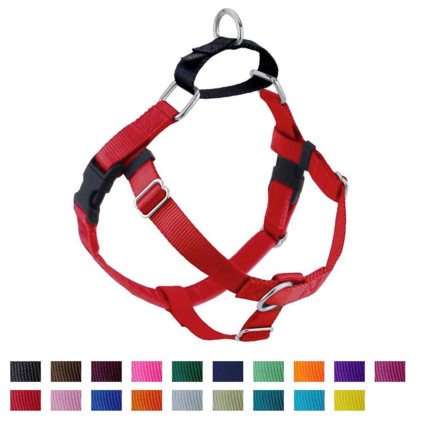 2 Hounds Design Freedom No-Pull Dog Harness - Made in USA (1" Medium, Red)