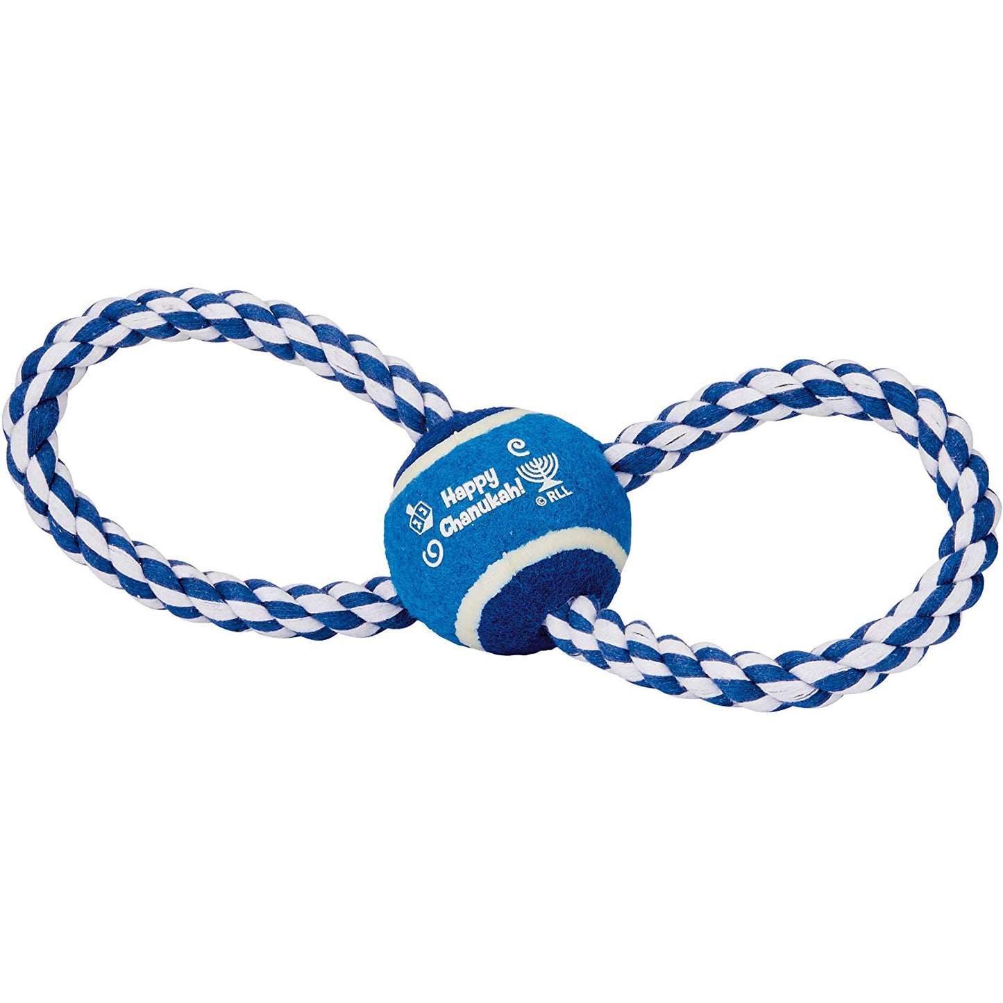 Rite Lite Chanukah Rope Chewdaica Dog Toy, Blue/White