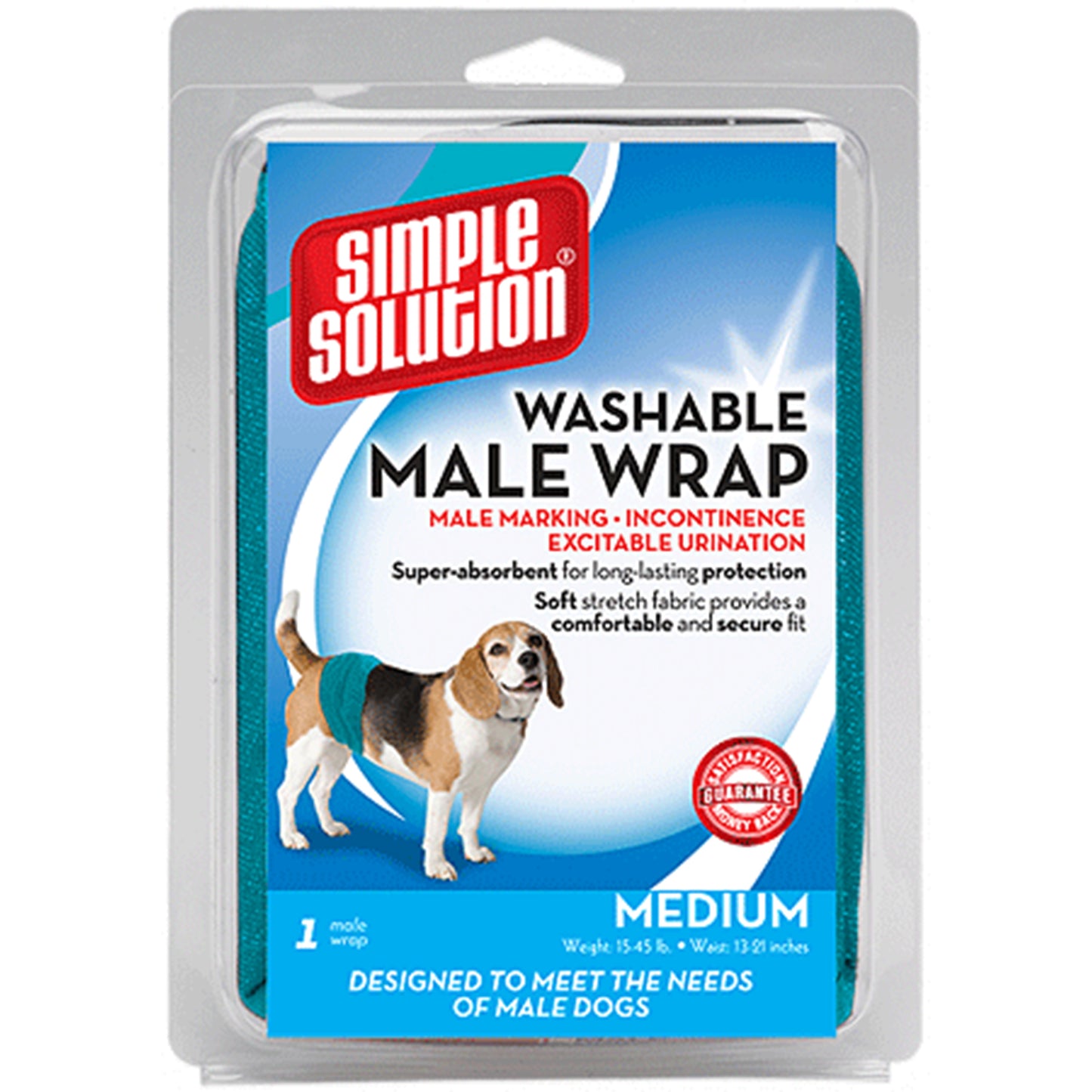 Simple Solution Male Washable Dog Male Belly Wrap - (Medium)
