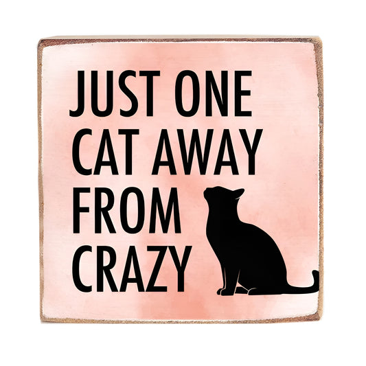 Rustic Marlin One Cat Away Decorative Wooden Block
