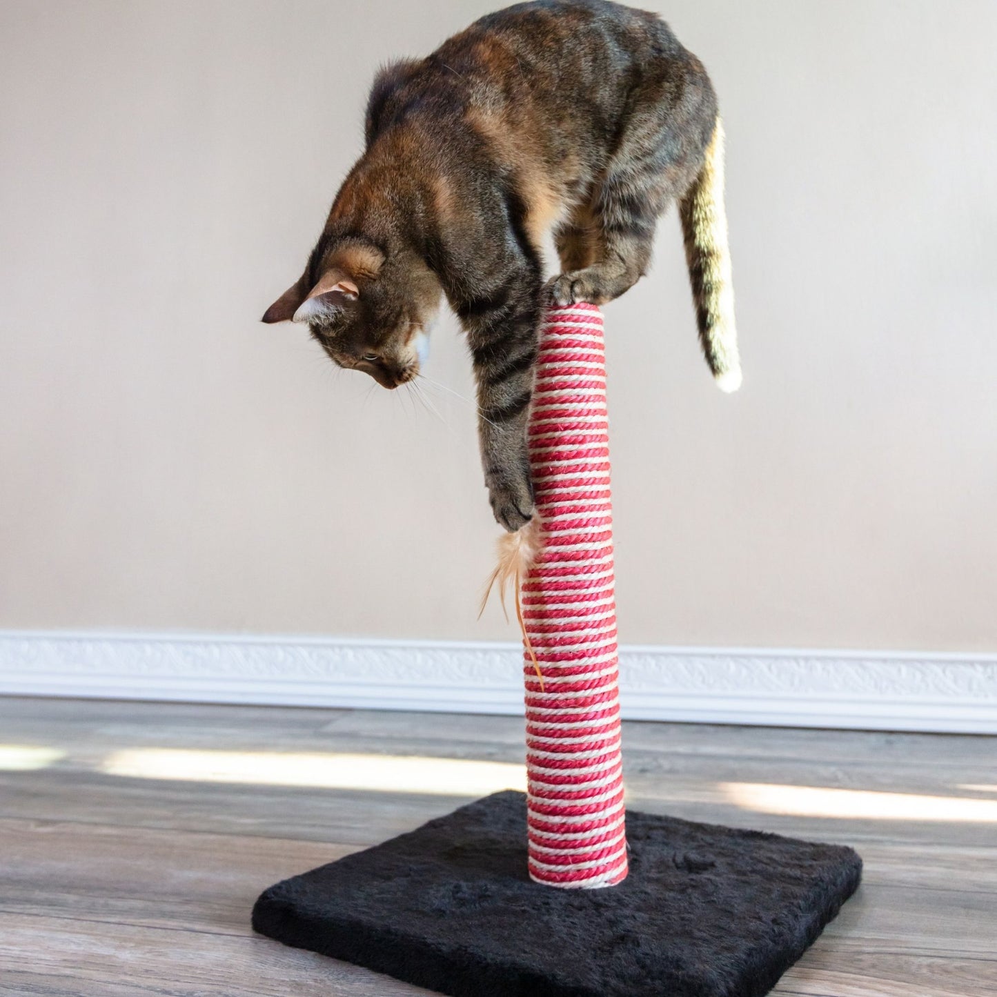 Midlee Candy Cane Christmas Cat Scratcher Post