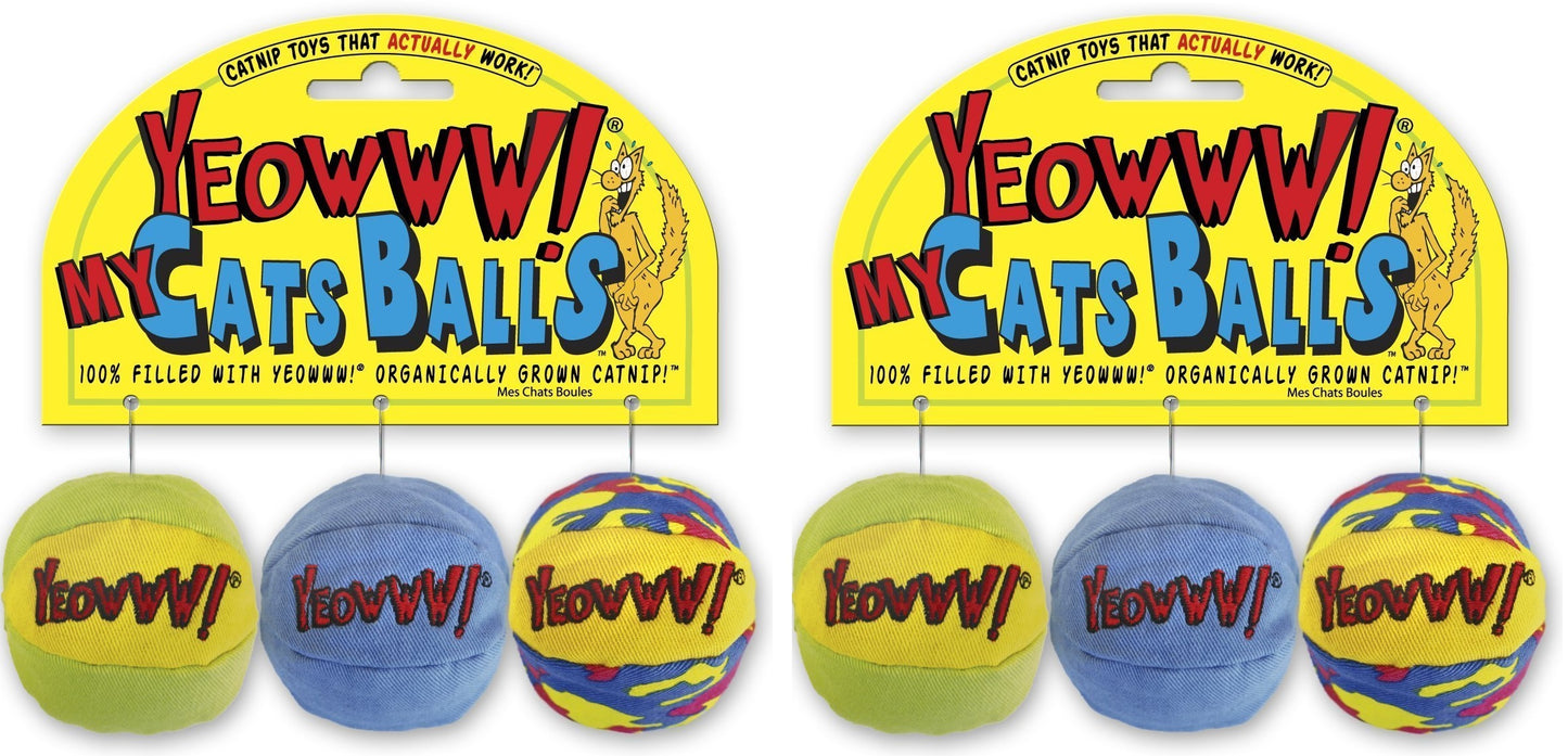 Yeowww My Cats Balls, 2 Packs with 3 Balls per Pack