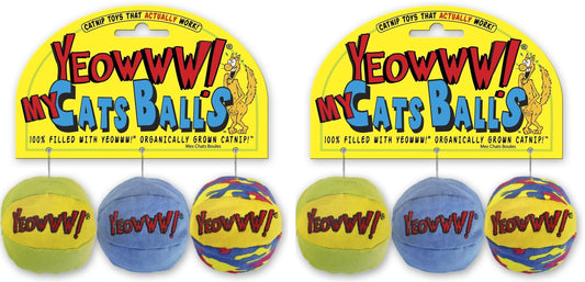 Yeowww My Cats Balls, 2 Packs with 3 Balls per Pack