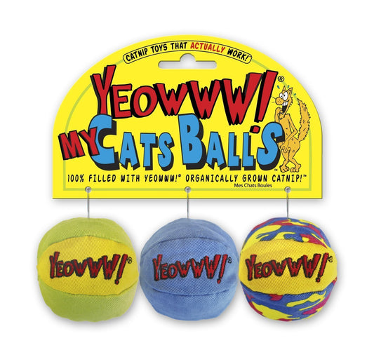 Yeowww My Cats Balls, 2 Packs with 3 Balls per Pack