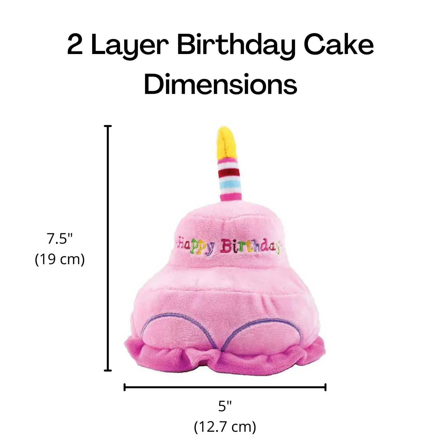 Midlee 2 Layer Birthday Cake Dog Toy (Pink)