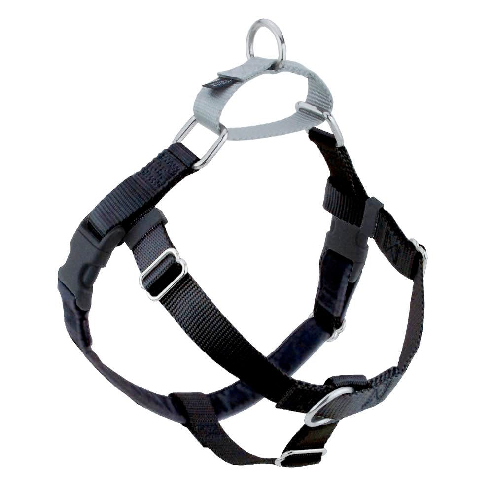 2 Hounds Design Freedom No Pull Dog Harness, Adjustable Gentle Comfortable Control for Easy Dog Walking, Harness Only, Black, Small
