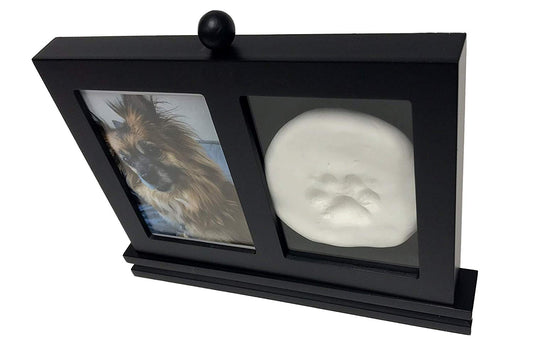 Midlee Memorial Frame with Paw Print Kit, Black Stand