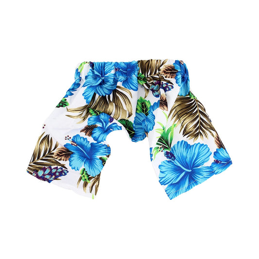 Midlee Blue Hibiscus Hawaiian Dog Board Shorts