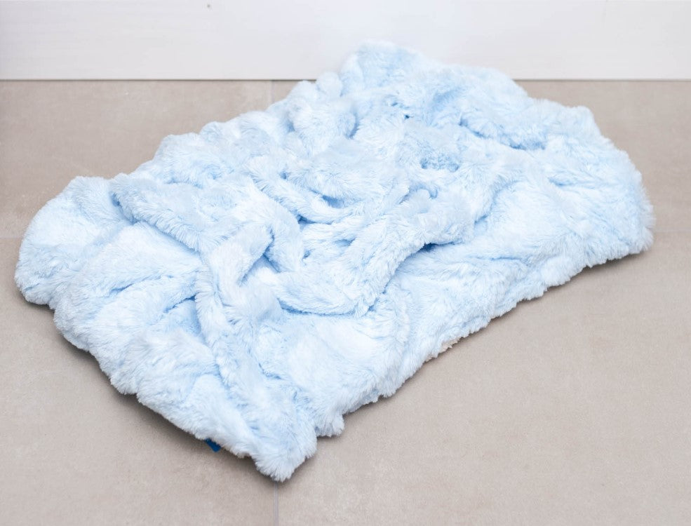 Mutts & Mittens, Inc. Premium Nesting  Pet Bed- Baby Blue Fur (18x26)