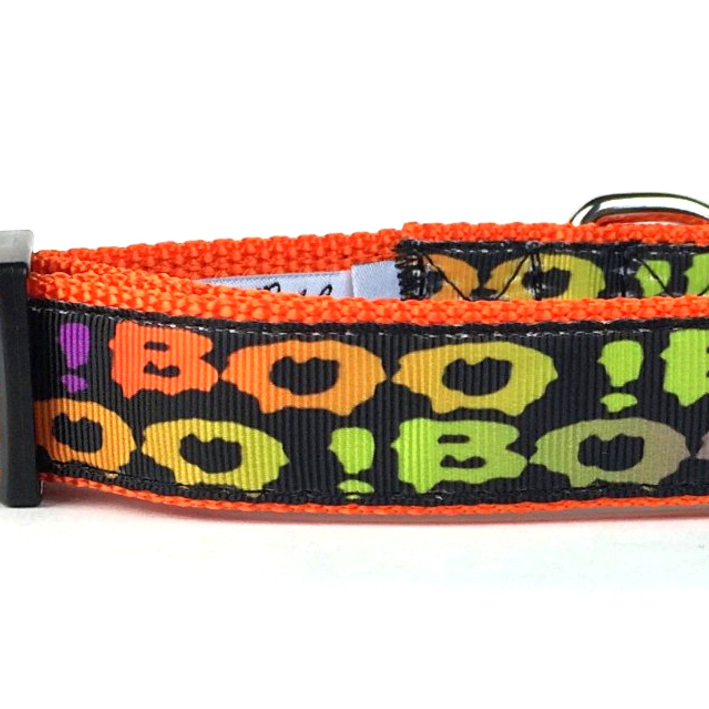 Midlee Boo! Halloween Nylon Ribbon Dog Collar (Medium)