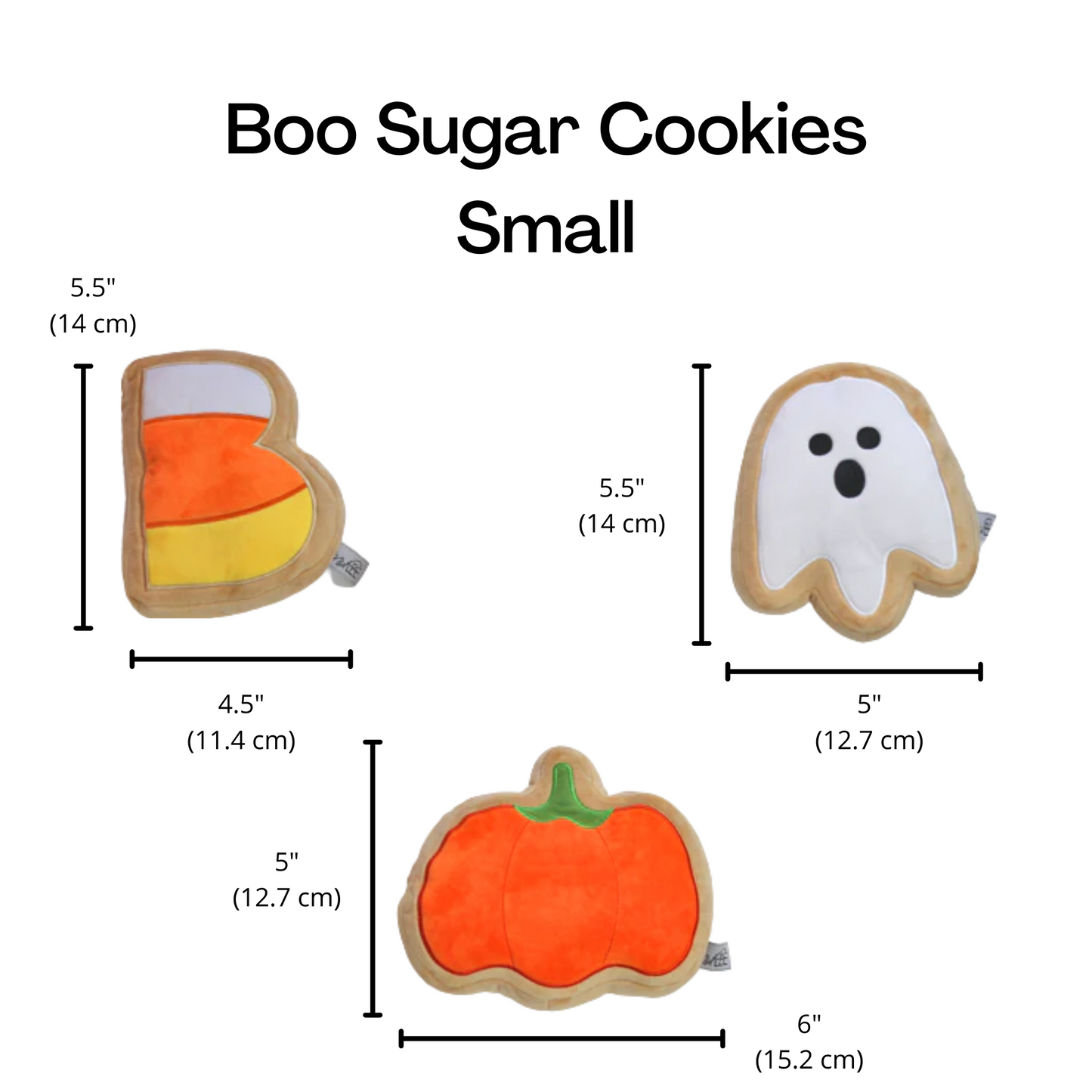 Midlee Boo Sugar Cookie Halloween Plush Dog Toys
